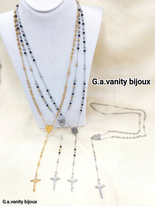 Collana Rosario uomo con pallini da 14 mm