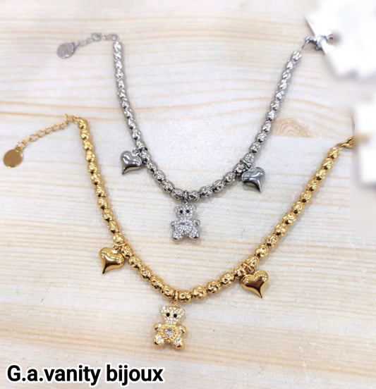 Braccialetto charm orsacchiotto